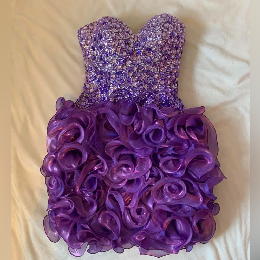 NEW Party Time Purple Cocktail Dress NWOT women’s size 2 - Picture 2 of 9